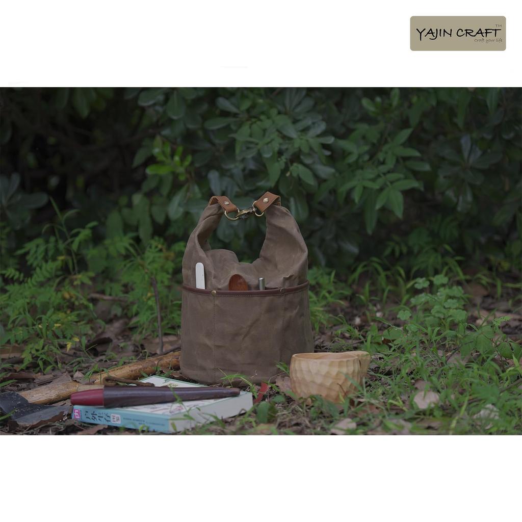 YAJIN CRAFT Cooker Bag, Camping Storage Box, Toolbox, Cooker Case, Canvas Mess Bag, Multi-Case, Cotton Canvas, Size L