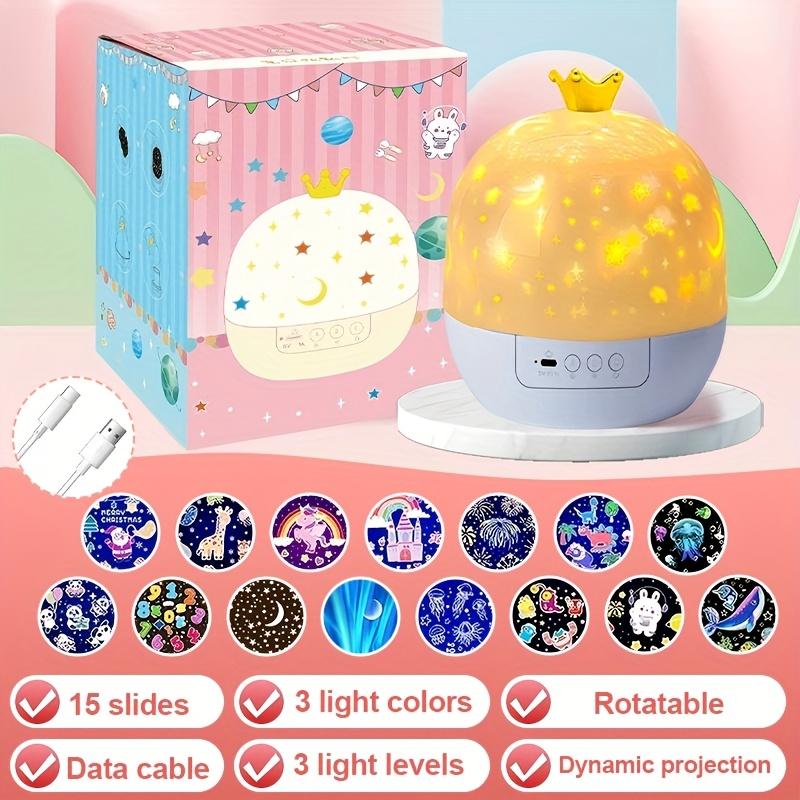 LED Crown Projection Light Galaxy Star Sky Fantasy Night Light 360°Rotating 15 Sets of Patterns Bedroom Deco Kids Festival Gift