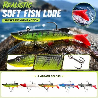 12cm 21g Fishing Lure Soft Bait Lead Head Hard Body Swimbait for Freshwater Saltwater Pike Bass Fishing Trolling Casting
