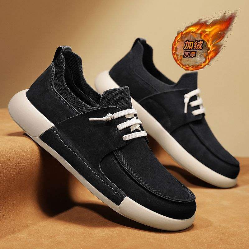 Broken size winter board shoes velvet thickened cotton shoes warm versatile men's shoes waterproof leather casual sports shoes snow boots