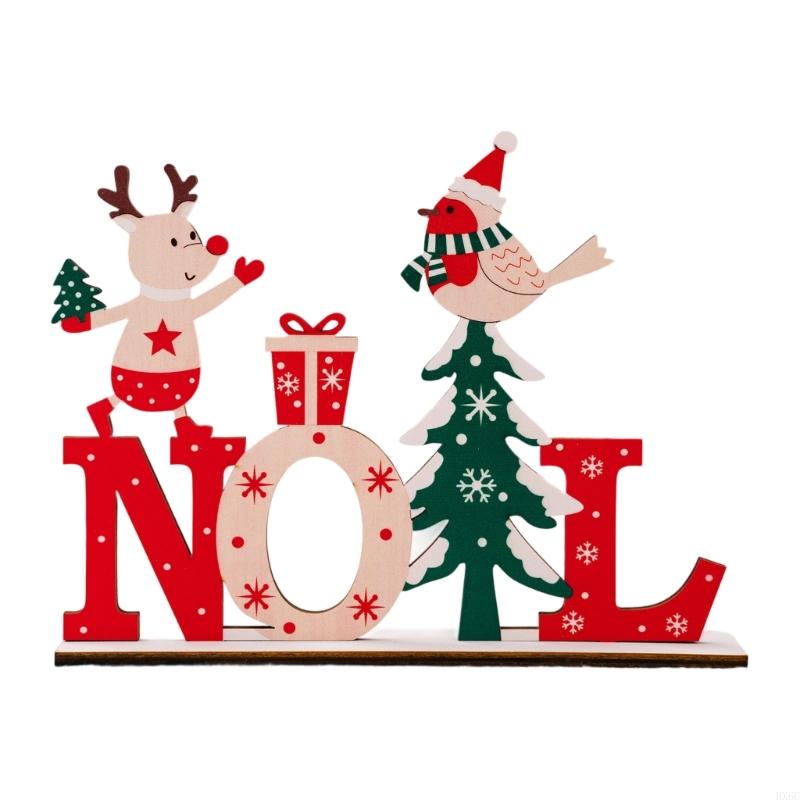 Wooden Alphabets Display Holiday Table Centerpiece Durable Natural Ornament HX6C