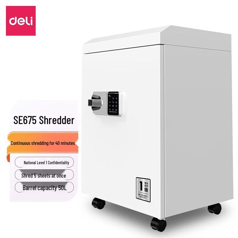 

Deli SE675 Auto-Feed Cross-Cut Paper Shredder with Lock