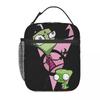 Gir Invader Zim Anime Insulated Lunch Bag for Women Children Portable Food Boxes Thermal Lunch Box Tote