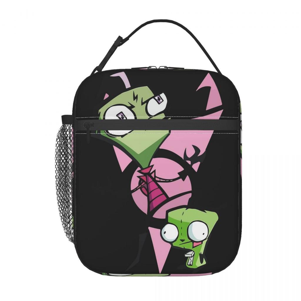 Gir Invader Zim Anime Insulated Lunch Bag for Women Children Portable Food Boxes Thermal Lunch Box Tote