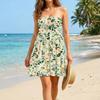 Rochie Fără Bretele cu Imprimeu Floral Rochii de Vară pentru Femei UK Rochii Casual cu Partea Superioară Smocked pentru Femei UK Rochii Ușoare pentru Femei