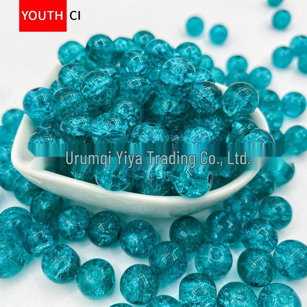 Koraliki z kryształowego szkła z glazurą crackle ice do samodzielnego tworzenia bransoletek i projektów przekładek