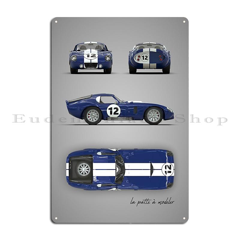 Shelby Cobra Daytona Coupe Vintage Metal Plaque Wall Mural Poster Customize Party Tin Sign Poster
