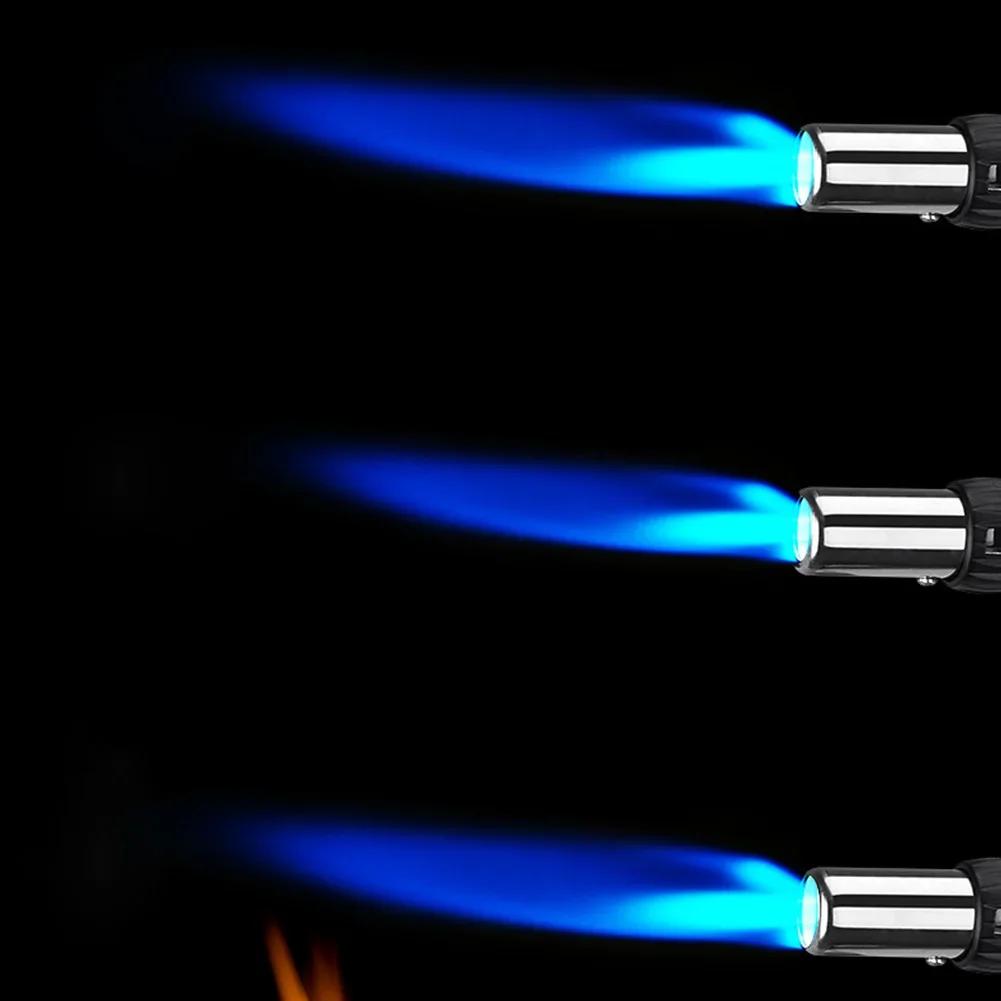 Metal Flame Gun Butane Gas Burner with Hose Spray Head Welding Torch Outdoor Camping BBQ Lighter Flamethrower Welding Equipment