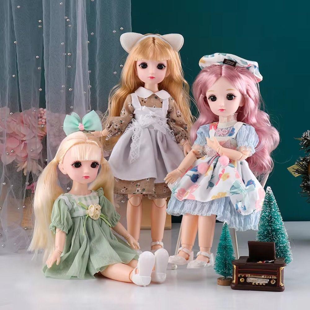 1/6 SD 30cm BJD Dolls Clothes Attractive Eyes Long Hair Dress Up Doll 23 Moveable Joints Anime Toy
