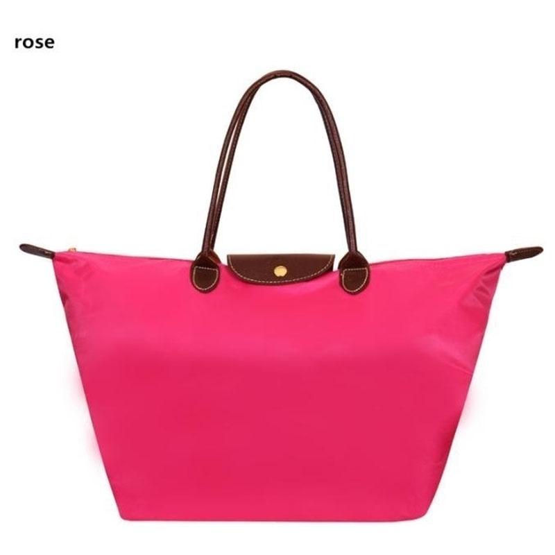 

Элегантная Модная Складная Нейлоновая Сумка-пельмень, Сумка-тоут для Стильных Женщин Rose