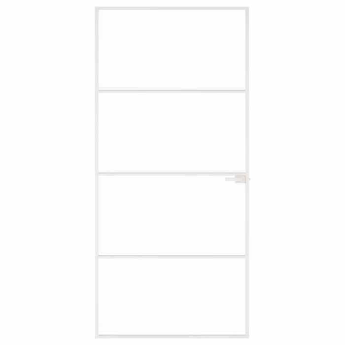 VidaXL Interior Door White 93x201.5 Cm Tempered Glass Thin Aluminum 153668