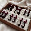 Vintage Suede Stud Earrings Ankola Red Temperament High-End Autumn And Winter French Versatile Atmosphere Earrings