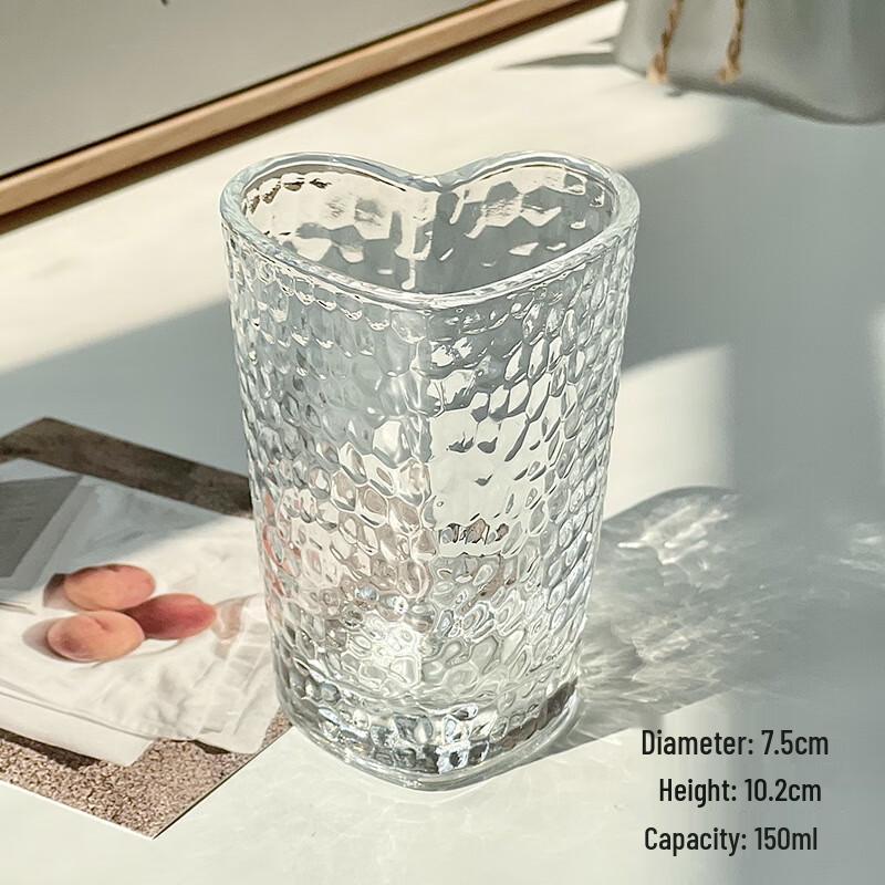Shangqi Heart-shaped Hammered Glass Tumbler Set