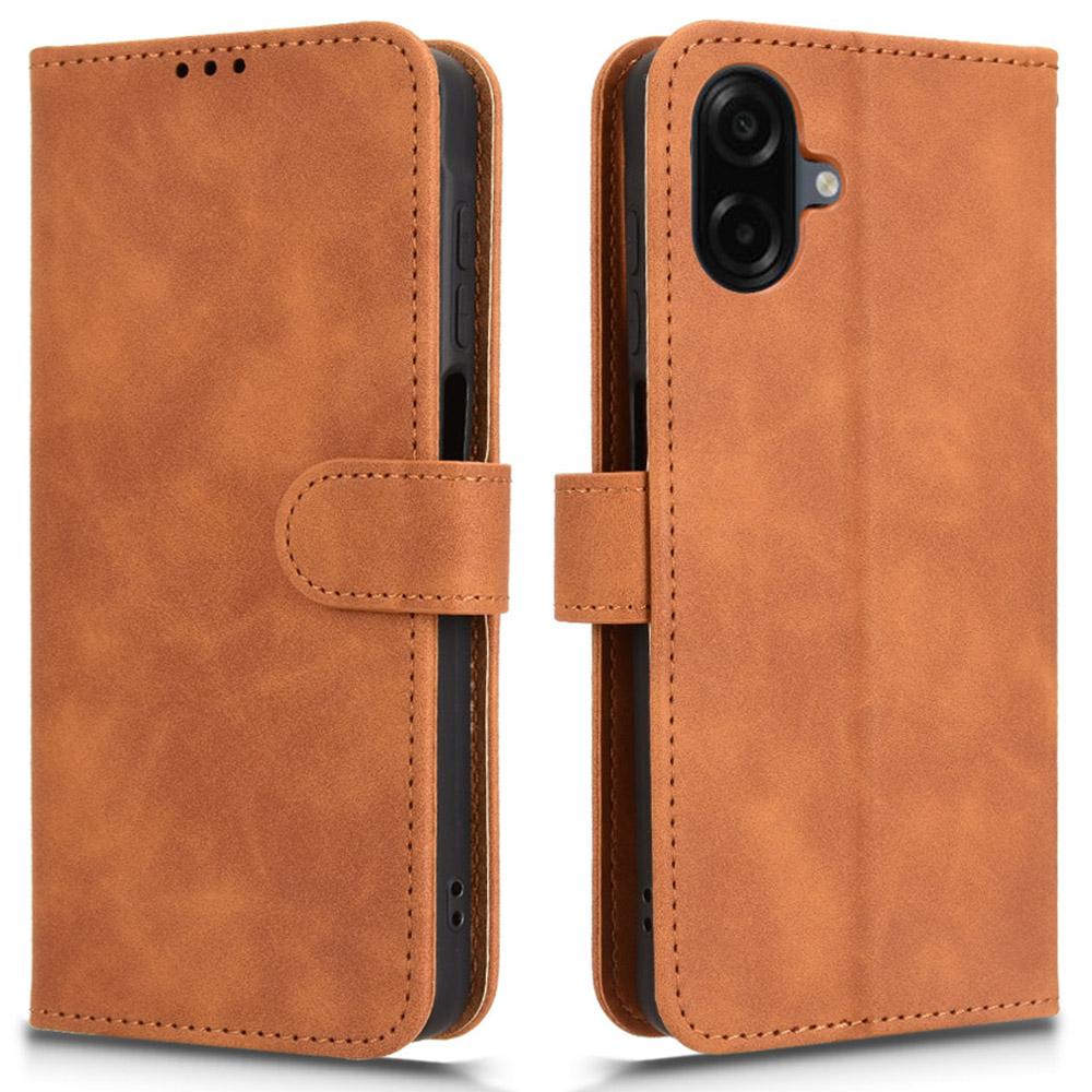 

For Samsung Galaxy A07 4G Leather Case Skin Feel Anti Drop Wallet Flip Phone Cover Brown