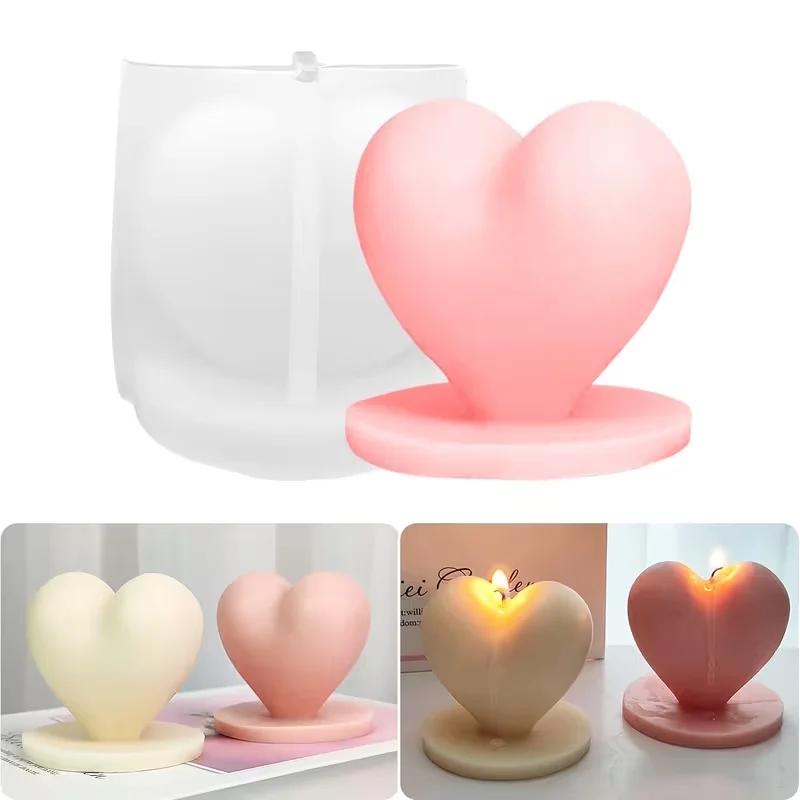 3D Love Candle Silicone Mold DIY Handmade Heart-shaped Soap Gypsum Crystal Crafts Resin Casting Mold Valentine's Day Gift Making