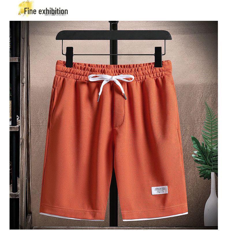 Heren Wafel Casual Sportkleding Set: T-shirt met korte mouwen & Trendy zomerse shorts