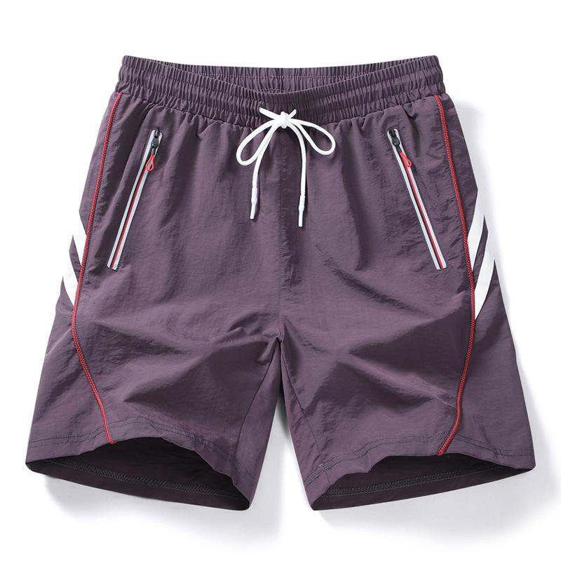 Summer Beach Pants Men's Ice Silk Loose Sports Breathable Casual Printed Shorts Nylon Five Quarter Pants Men