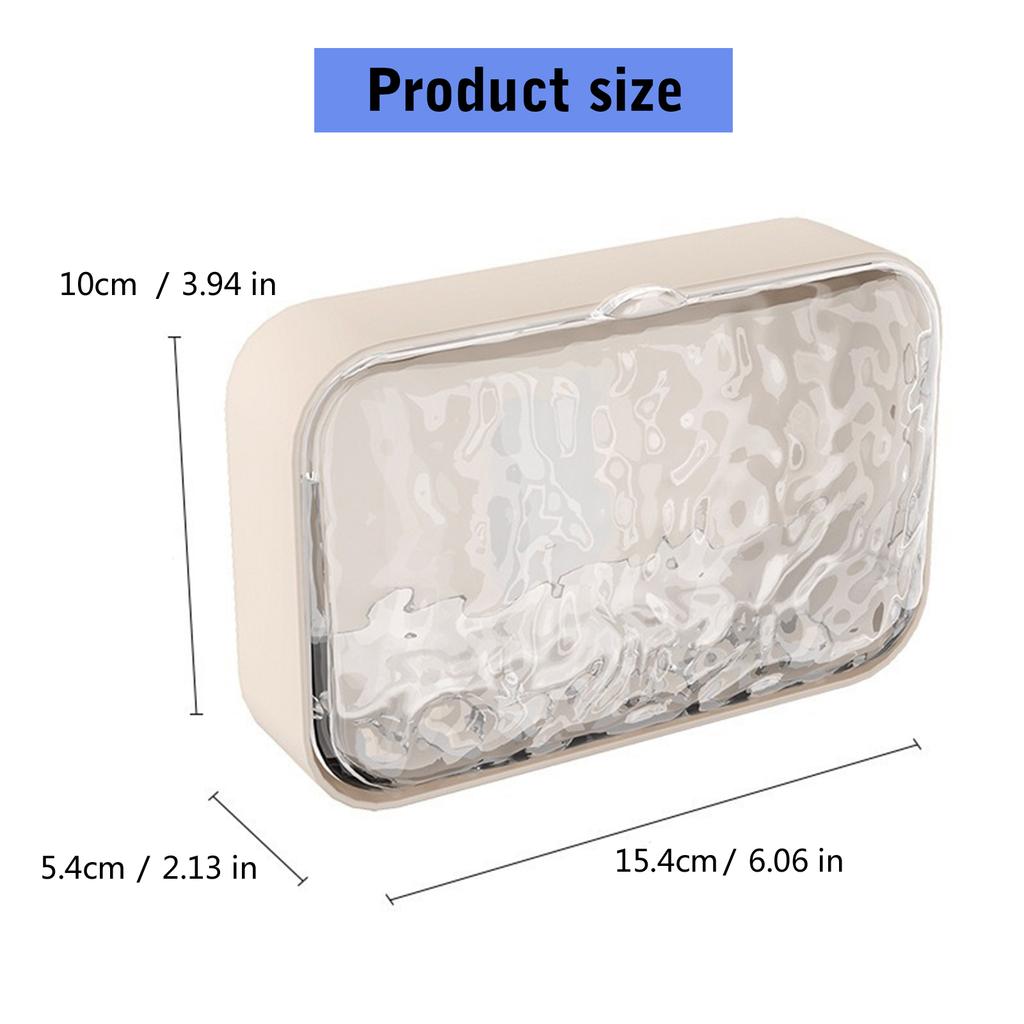 Adhesive Soap Dish with Glacier Texture Design Drainage Holes Bathroom Organizers Wall Mount Storage Organizers