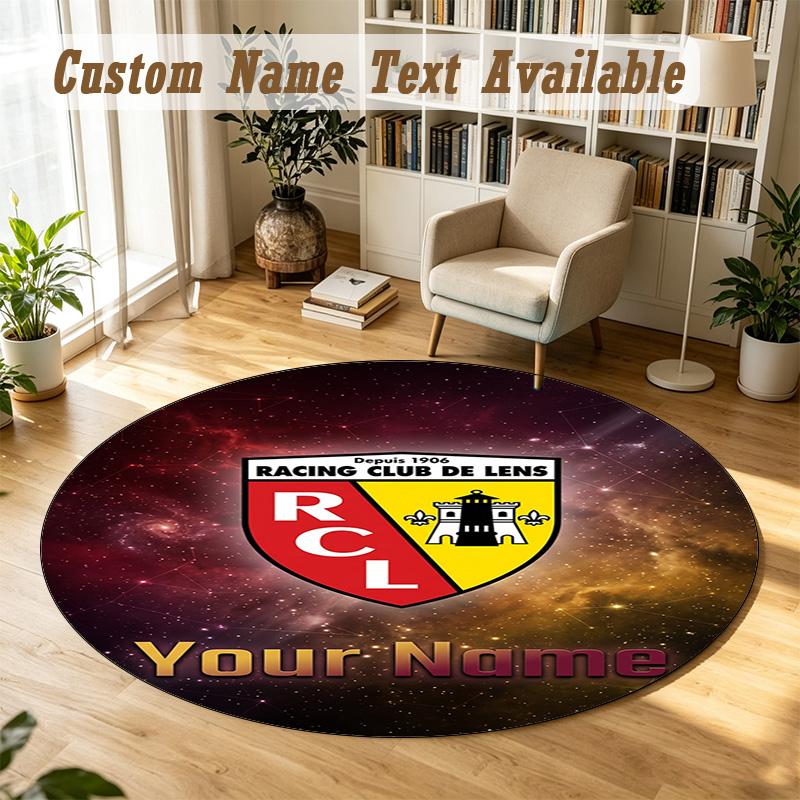 Round Rug Custom Nameracing Club De Lens Pattern Non Slip Carpet Home Floor Decor