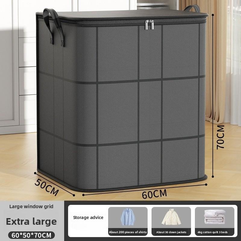 Folding Wardrobe Storage Bag, Large Capacity Double Zipper with Handle Household Clothing and Bedding Storage Box, Home Storage
