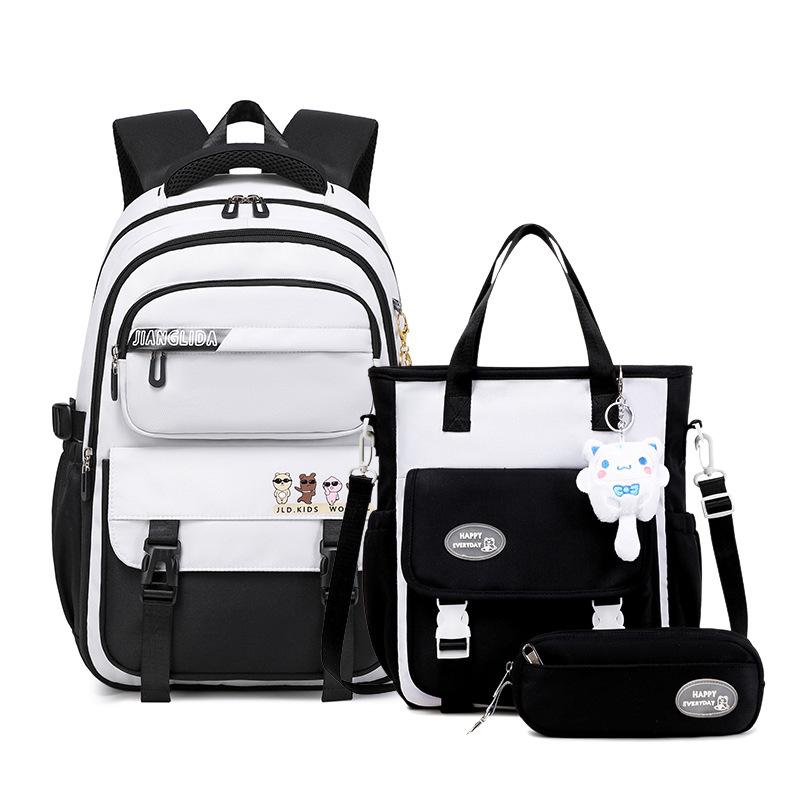 2024 Summer New Cute Cartoon Primary School Bags Lightweight Burden Reduction Girl Student Book Bag 3 Pcs Set Children Backpack Grade 5-6 Tutoring Bag