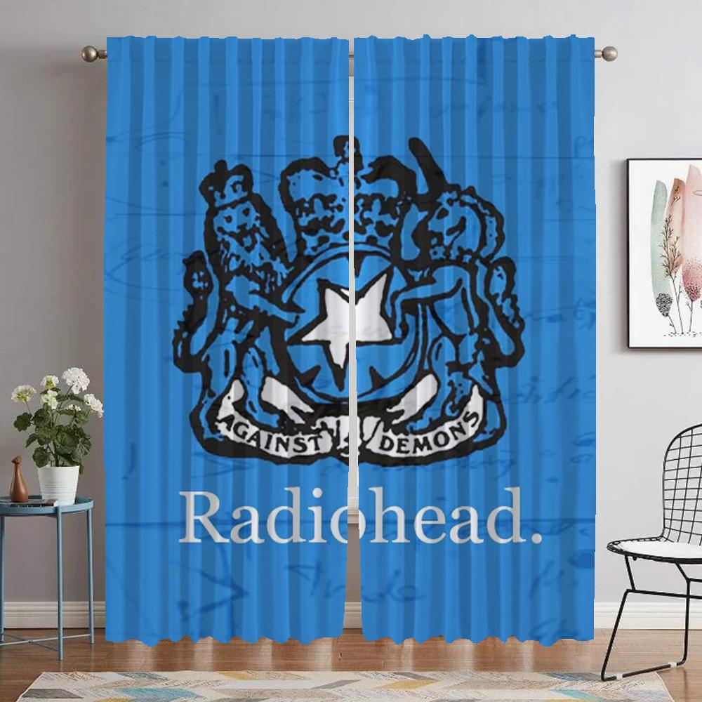 Radiohead Fensterscheiben Vorhang für Raum 2 Paneele Anti - Mücken Vorhänge für Kamera Haushalt Innen Vorhänge Abdeckungen Trennwand Wohnzimmer Kind