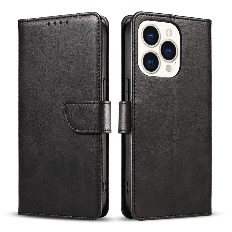 Applicable to Apple 16 calf pattern flip phone leather case iPhone17Promax custom logo