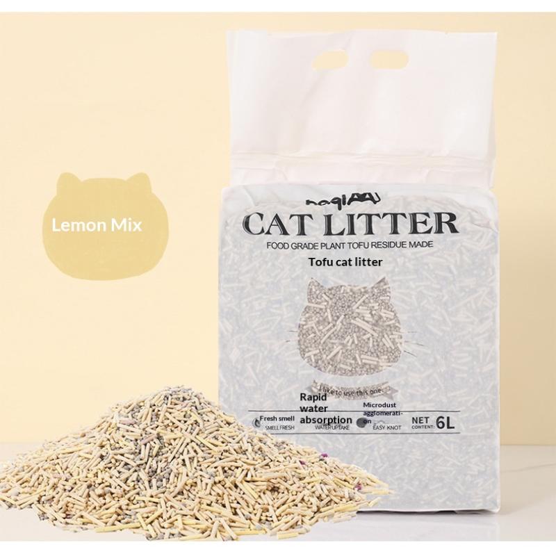 Originální rostlinná tofu kočkolit 6L Zelený čaj Směs rostlinné kočkolity Rychle hrudkující Potřeby pro domácí mazlíčky