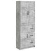 Cabinet Set 2 Pcs Concrete Grey Wood Based Material