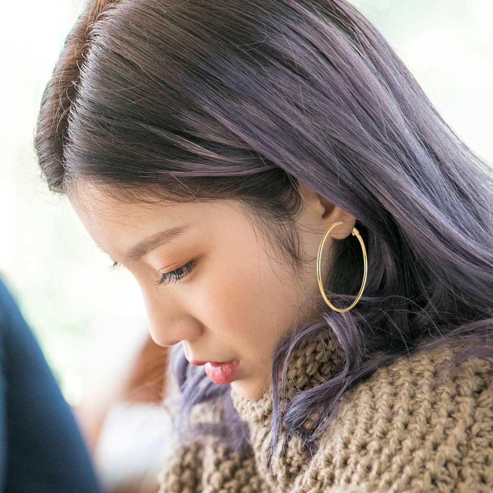 6PCS Round Circle Endless Earrings Gold and Silver 30/40/50mm Circle Earrings Party Wear Earrings Gifts for Birthday Christmas