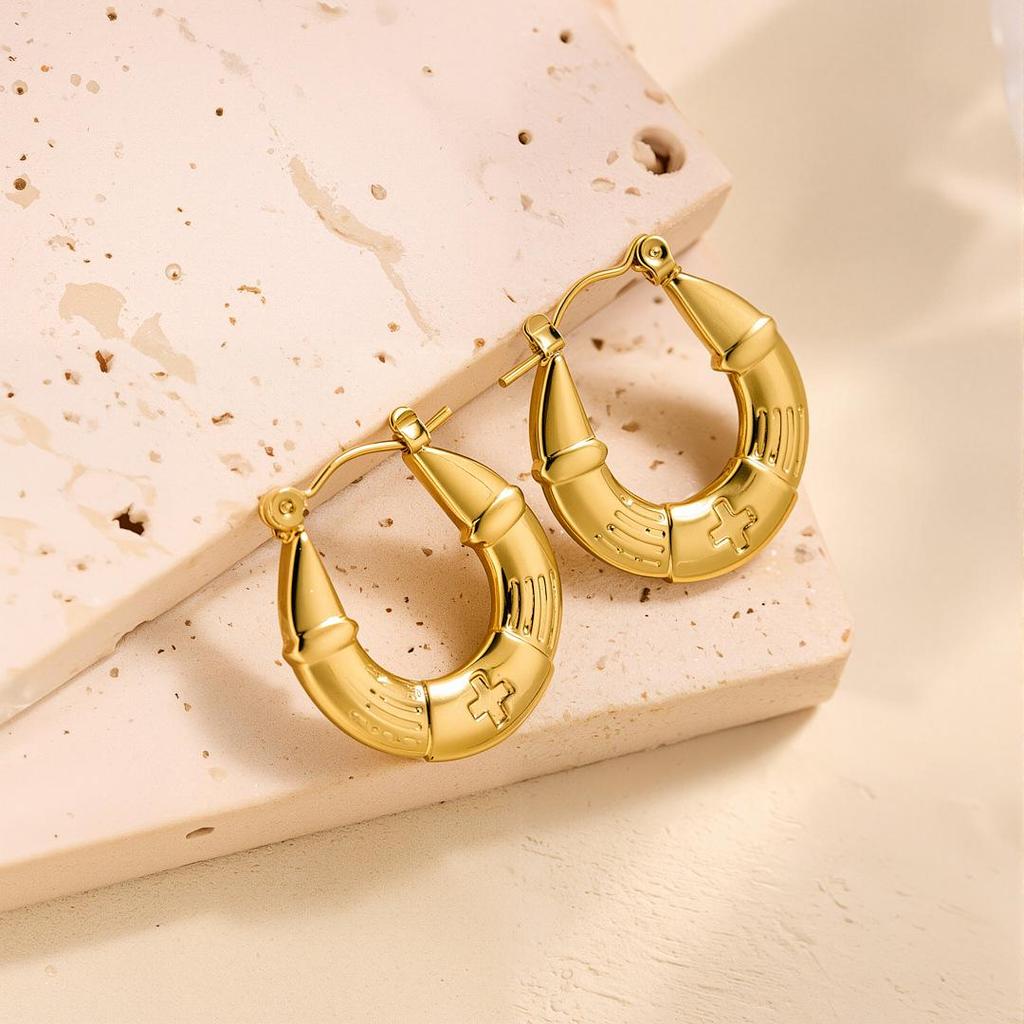 Raffinate Ear Cuff in Acciaio Titanio Oro 18k per Donna