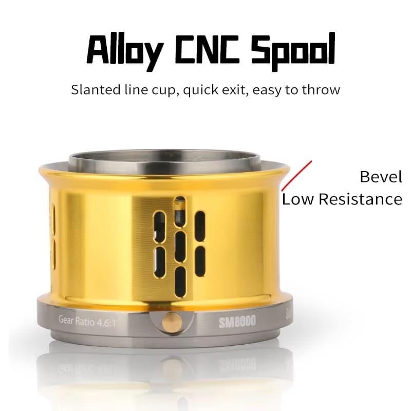 DEUKIO 8000 10000 12000 Series 20KG Drag Casting Full Metal Waterproof Spinning Reel 8+1BB Aluminum Alloy Spool 4.6:1 Gear Ratio Fishing Reel