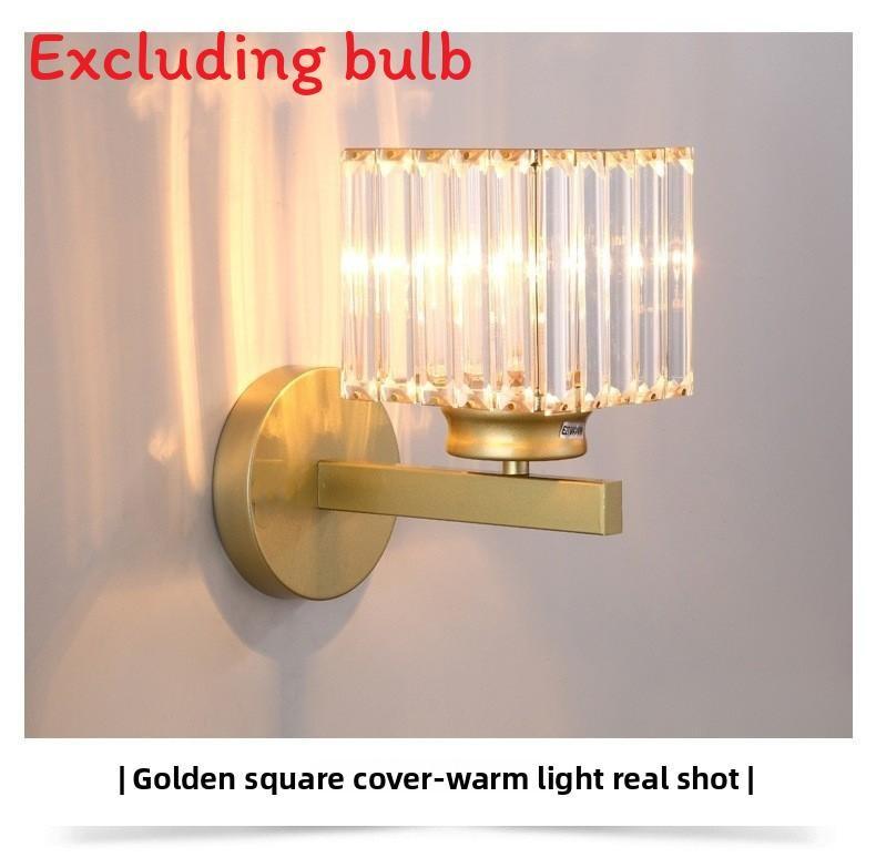 Modern Square And Circular Crystal Wall Lamps For Living Room And Bedroom Decor