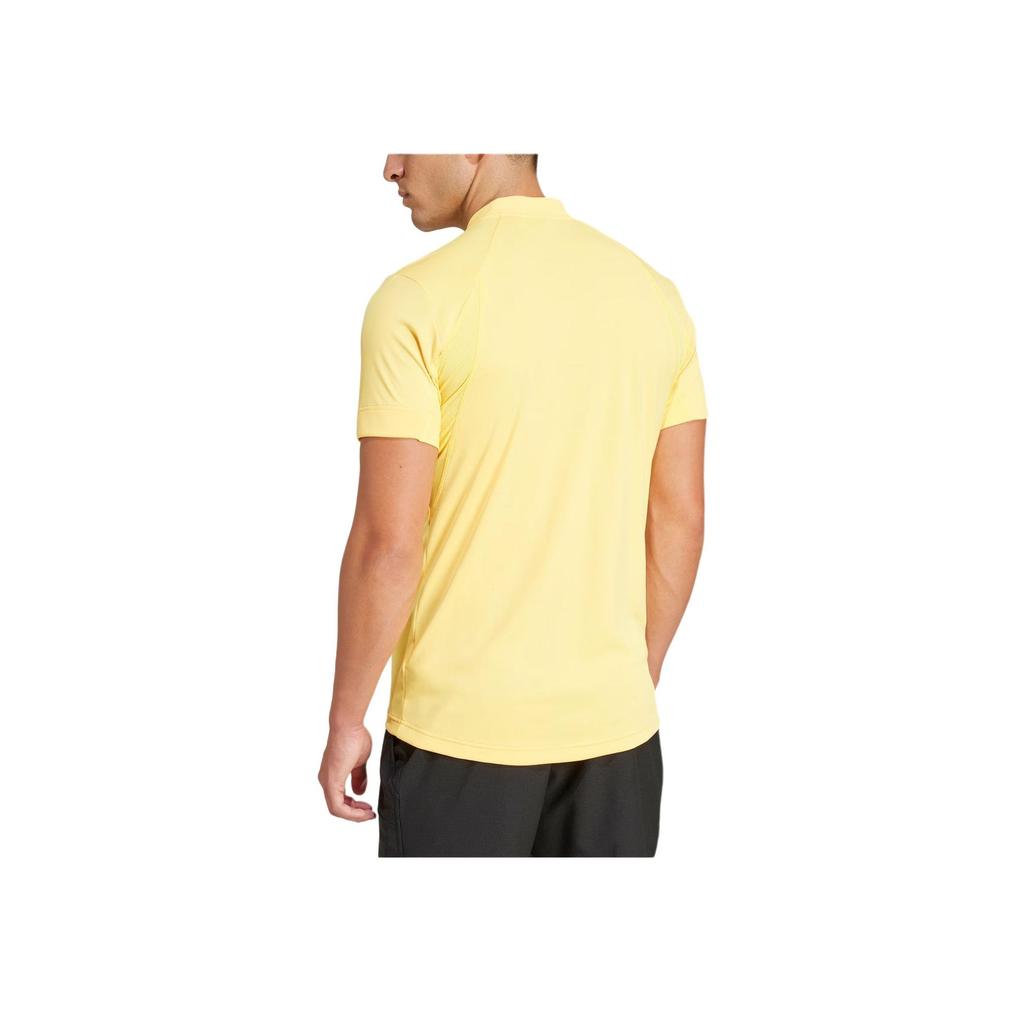 Adidas Heat.Rdy Pro Freelift Henley Colorblock Casual Outdoor Sports Crew Neck Pullover Short Sleeve T-Shirt Men Tops Bright-Yellow IS8969