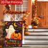 2D Flat, 2D Flat Halloween Night Maple Leaf Black Cat Bow Garden Flag- Outdoor Garden Flag Double-sided Home Decoration Courtyard Decoration Outdoor D