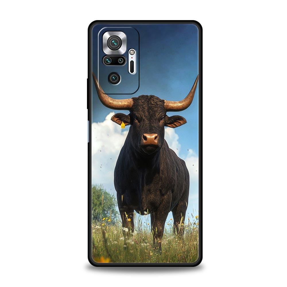Bull Animal Phone Case For Xiaomi Redmi Note 14 13 12 Pro Plus 5G 9S 9 10 11 4G 14C 13C 12C 10C 9C 9A Soft Cover