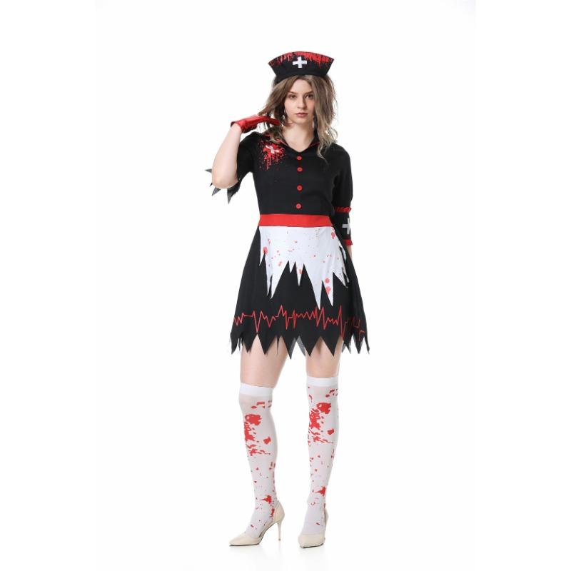 

Хэллоуин Триллер Ужас Кровавая Медсестра Зомби Демон Костюм для Вечеринки XL