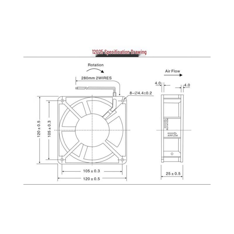 Охлаждающий вентилятор Taiyouyuan 120x120x25mm