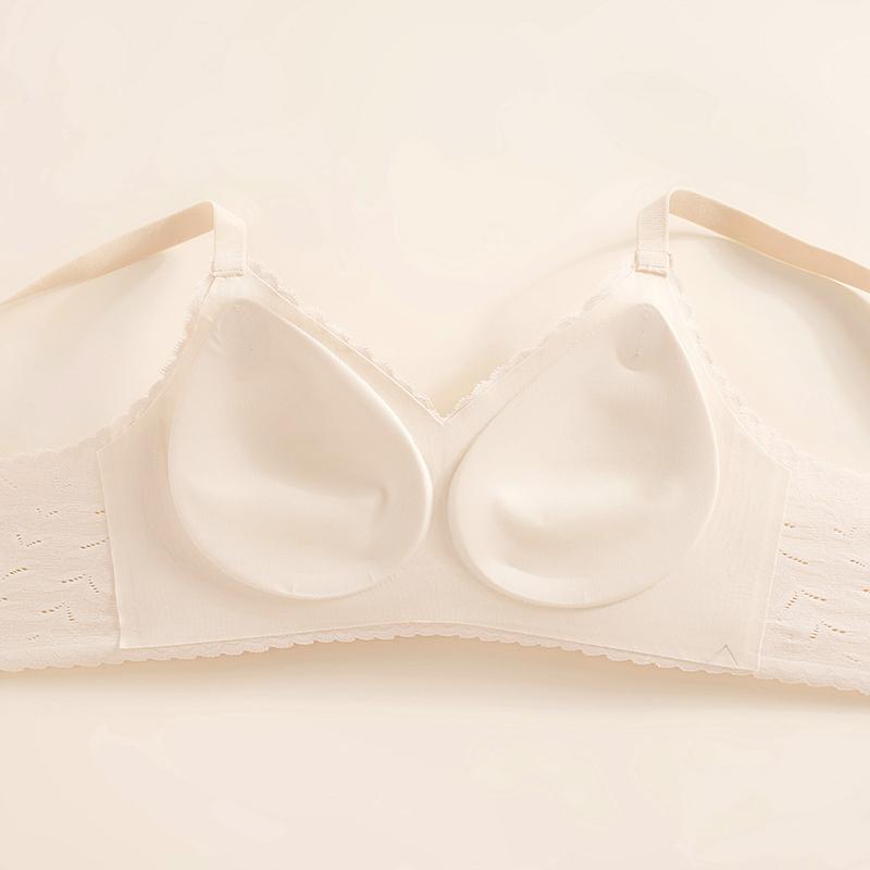 Fenteng Sexy Lace Breathable Double Breasts No Trace Naked Feel Female No Steel Hoop Text Bra