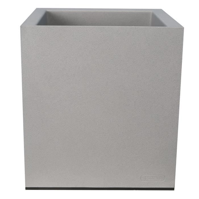 Bac à fleurs - RIVIERA - Granit Carré - Plastique - 40x40 cm - Stone