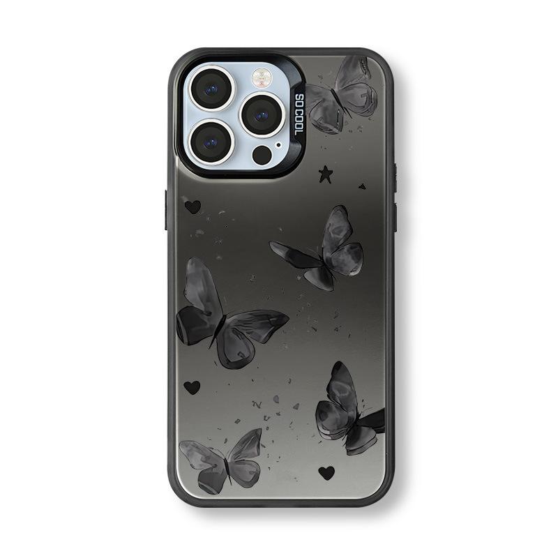 Butterfly Apple 15 Phone Case, iPhone 14 Pro Max, Color Silver, 13/12 Pro, Drop-Proof, 11-inch Protective Case, 78xsxr