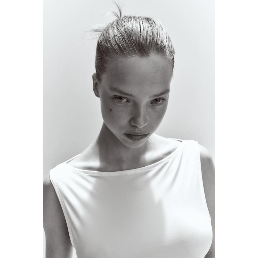 

Топ без рукавов HM с вырезом «лодочка», белый