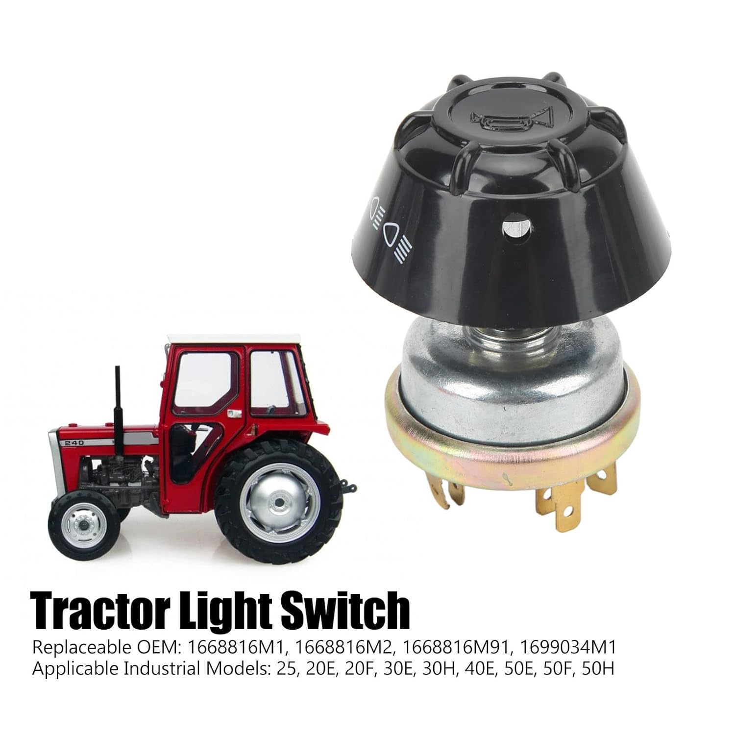 Tractor Light Switch, Tractor Light Horn Switch 1668816M1 Replacement for Massey Ferguson 231 240 261 282