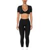 Chen Shijie Europe and the United States new leggings sports suit hip yoga suit outer wear short-sleeved fitness suit
