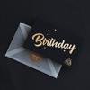 Black Birthday Greeting Card Bronzing Invitations Postcard Wishes Blessing Message Cards Small Card Blank with Envelope