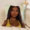 Beautiful Black Women Cushion Cover Pillowcase Ultra Soft Skin Friendly Fabric Cloud Like Comfort  Concealed Zipper