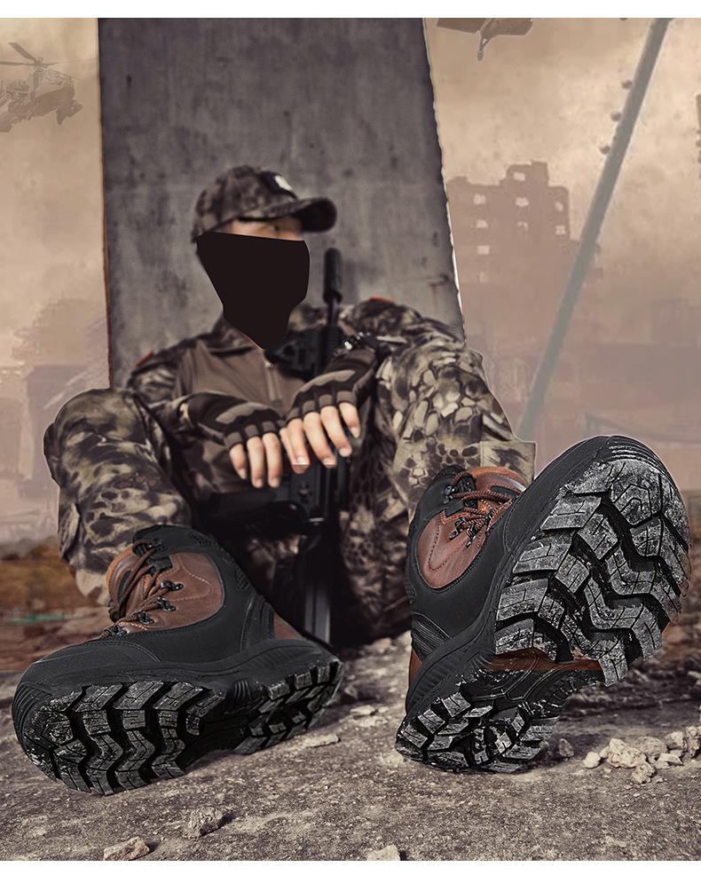 Men's Non-slip High-top Off-road Hiking Boots – Large Size Tough Guy Combat Desert Shoes