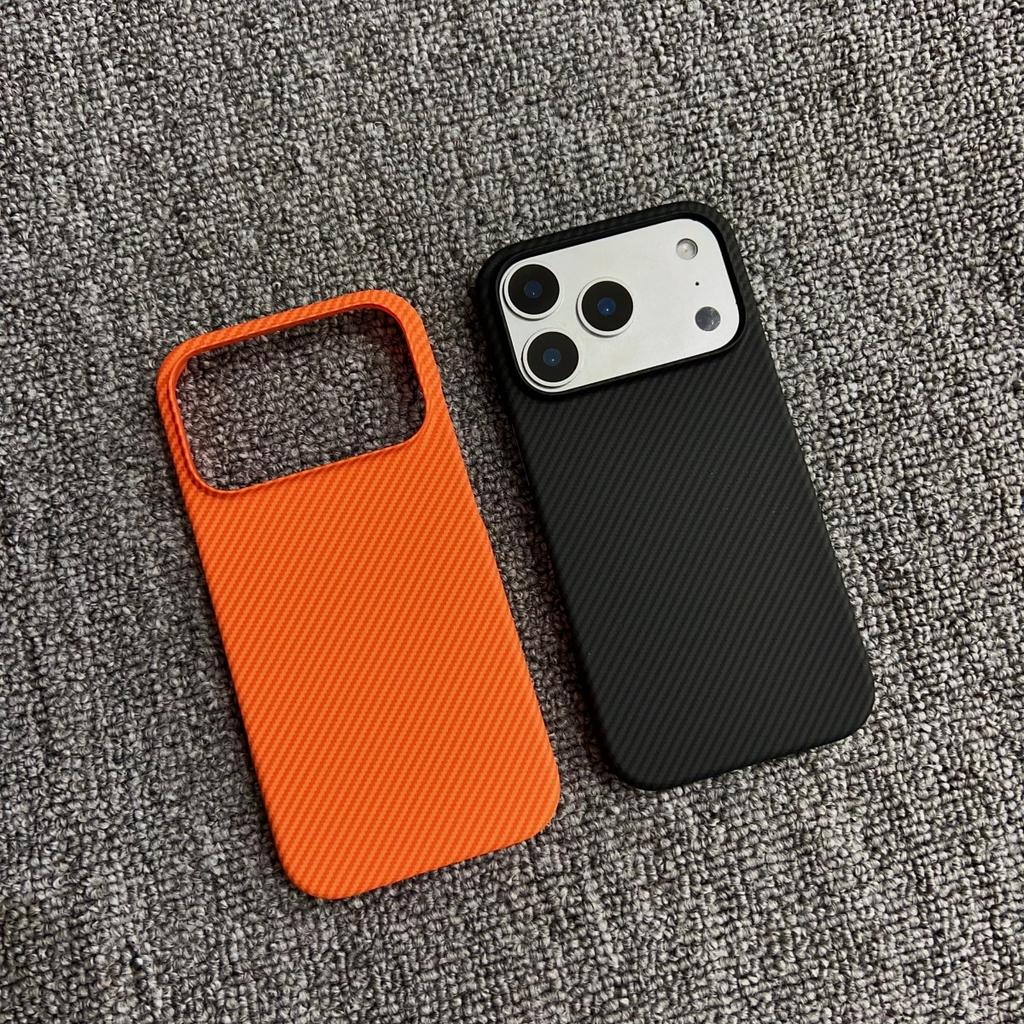 Half Border Carbon Fiber PC For Magsafe Phone Case For iPhone 17 Air 16 15 14 Plus 13 12 Pro Max Starry Sky Texture Cover