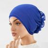 Wrap Style Flower Turban Hat Elastic Islamic Headband Fashion Hijab Caps  Hair Loss