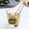 Stainless Steel Tea Infuser Ball with Silver Handle - Mesh Strainer with Press Leaf for Loose Tea & Herbs